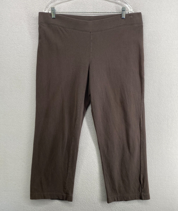Eileen Fisher Pants - EILEEN FISHER Pants M Heavy Brushed Jersey Cotton Straight Ankle Pull On Gray